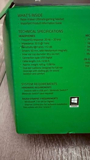 Razer Gaming Set  Kraken Ultimate Headset & Cynosa Lite Keyboard