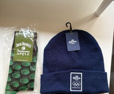 Corona hat and Jack Daniel socks