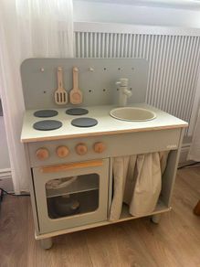 FLEXA Wooden Play Kitchen with Pot & Pan Set