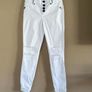Brazilian Pit Bull White Distressed High Waist Skinny Butt Lift Jeans UK 8/10 Image 2