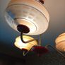 Rare Authentic 1950s Atomic UFO Pendant Light . Pristine & Working Image 2