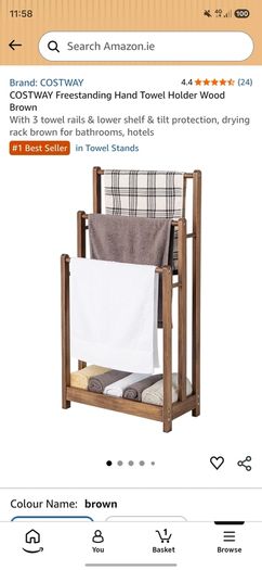 Dark Wooden towel rack bought off amazon