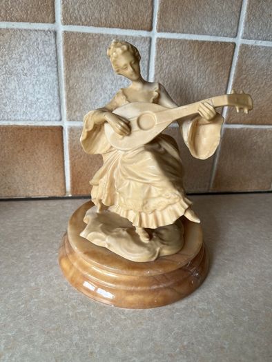 Vintage Midcentury Lady playing a Mandilin