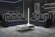 Ashbyrne electric Recliner Sofa 3+2 Dark grey