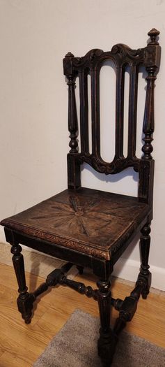 dinning antique heavy wood chair