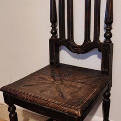 dinning antique heavy wood chair