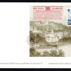 1997 Guernsey Pacific 97 World International Stamp Exhibition Commemorative Stamp Miniature Sheet Official First Day Cover (FDC)