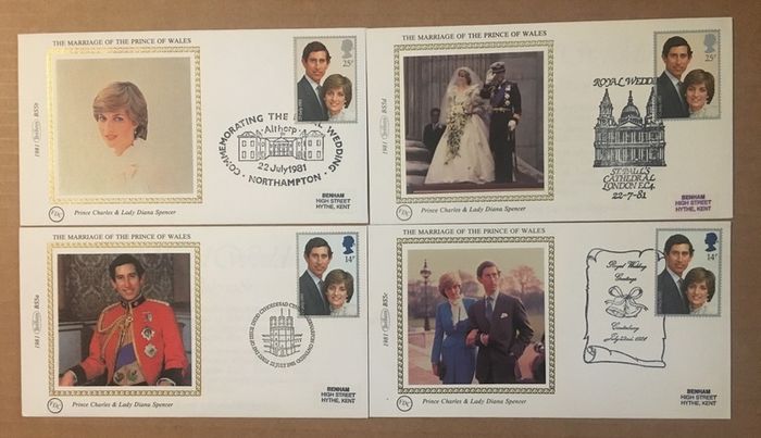 Royal Stamp Collection. Mainly commemorating marriage of The Prince of Wales and Lady Diana Spencer. Also Some of Prince Andrew and Sarah Ferguson. Presentation Packs, First Day covets, Post Cards (mint and used).