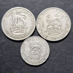 3 x UK Silver coins
