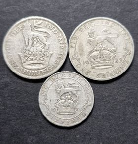 3 x UK Silver coins