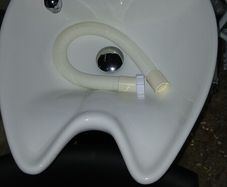 Hairdressers backwash basin and seat