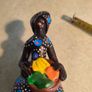 Handmade and Colored African Women Clay Figurines Sculptures . Image 4