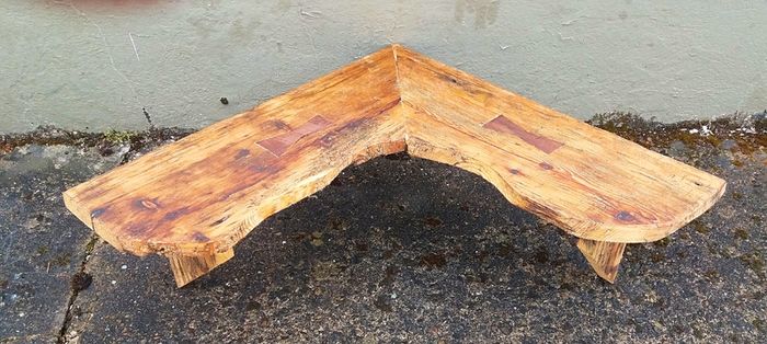 Rustic Driftwood Floating Corner Shelf