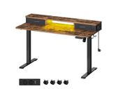 Electric desk sit stand desk LED lights 140 cm high quality motor