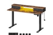 Electric desk sit stand desk LED lights 140 cm high quality motor