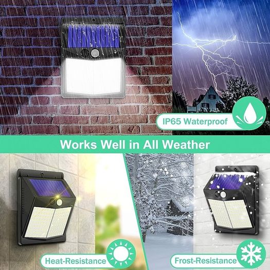 NEW SALE | Security Lights Outdoor Motion Sensor - 144 LED Solar Powered Security Light Outside Garden Fence Lights Waterproof Outdoor Wall Lighting 3 Modes Solar Pir Lights for Front Door Yard Garage