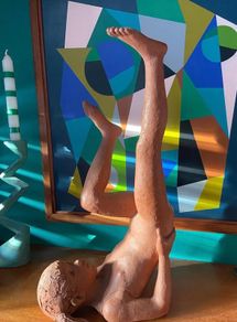 Hand built Red clay figurative study sculpture