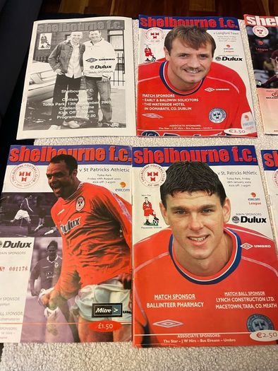 League of Ireland soccer programmes mostly Shelbourne any 5 for 10 euro