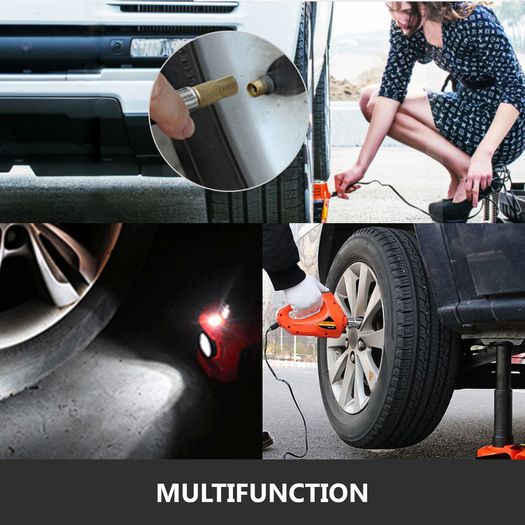 5 Ton Plus Wrench 12V Car Jack Electric Hydraulic Jack Kit 45CM + Wrench Tire Inflator LED Light Portable Tire Lifting Car Repair Tool
