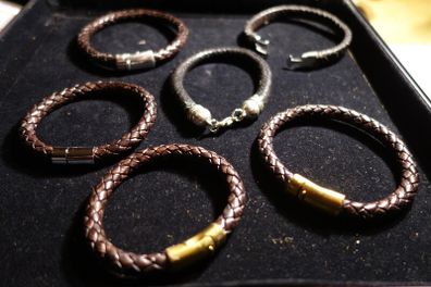 Selection of Mens Leather bracelets