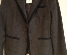New jacket pin stripe tag attached