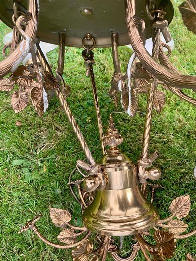 Vintage 6 arm brass chandelier