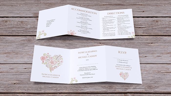 Floral Heart Wedding Invites