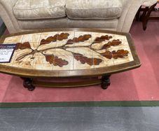 1970's French Designer Coffee Table with Tiled Top