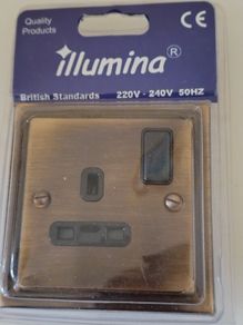 Antique Bronze Switched Electric Socket
