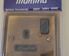 Antique Bronze Switched Electric Socket