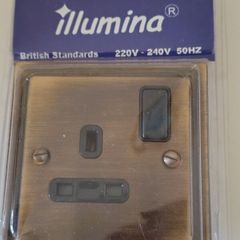 Antique Bronze Switched Electric Socket