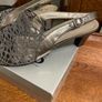 Leather and Lace Sandals  - Colour Pewter Image 2