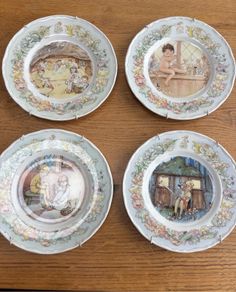 Set of 4 Peter Pan plates by Royal Worcester