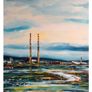 Poolbeg & Dollymount Strand, Dublin, A6 framed print by artist Helen Mathews Image 2