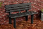 2 Seater Plastic Weatherproof Outdoor Garden Bench Heavy Durable Waterproof Patio Furniture Perfect for Patio Deck or Balcony