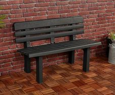 2 Seater Plastic Weatherproof Outdoor Garden Bench Heavy Durable Waterproof Patio Furniture Perfect for Patio Deck or Balcony