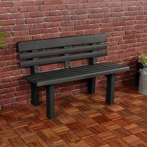 2 Seater Plastic Weatherproof Outdoor Garden Bench Heavy Durable Waterproof Patio Furniture Perfect for Patio Deck or Balcony