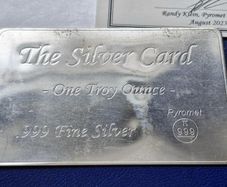 1 oz 2023 Pyromet silver .999 card with Coa in slip
