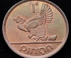 [#2649] - Ireland 1943 | Irish 1d | Irish 1 Penny | KM.11 | UNC