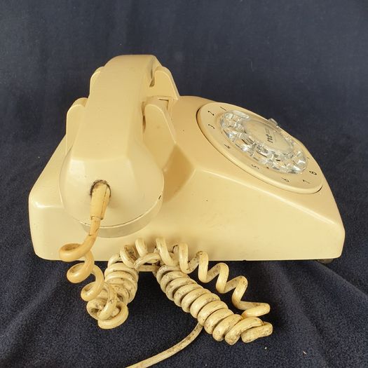 1980s cream rotary telephone PROP vintage