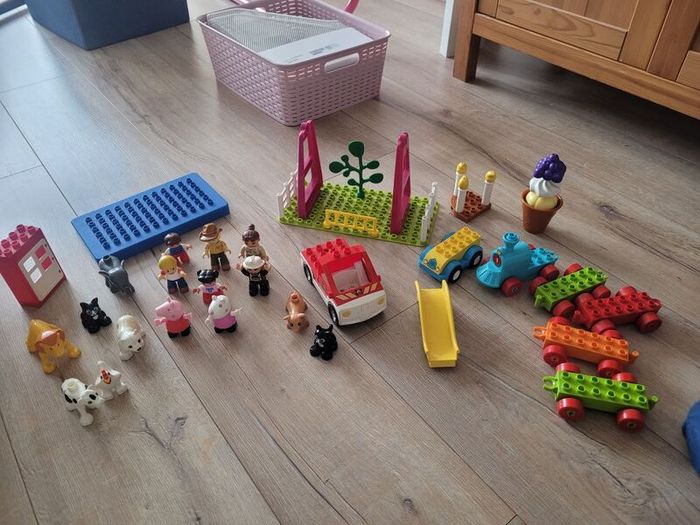 big box of Lego Duplo and bricks