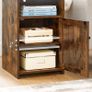 Bedside Table with 1 Open Compartment and Door, Side Table for Bedroom, Living Room, Office, 40 x 40 x 60 cm, Vintage Brown Image 3