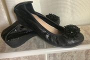 Black Low Wedge Ballerina Shoes