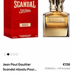 JPG Scandal Absolu 100ml parfum for him
