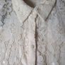 Gallery Cream Lace Short Sleeved Blouse. S. 12. New - No Tag. Image 4