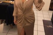 Boohoo Nude ball gown worn once