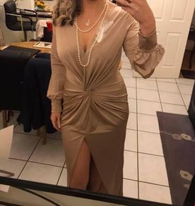 Boohoo Nude ball gown worn once