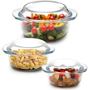 Brand New Round Glass Baking Dish with Lid,
