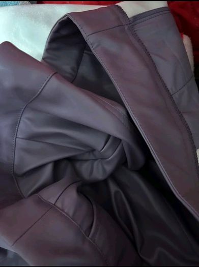 PU Leather Women's Pants Purple, High-Waist, Straight Leg