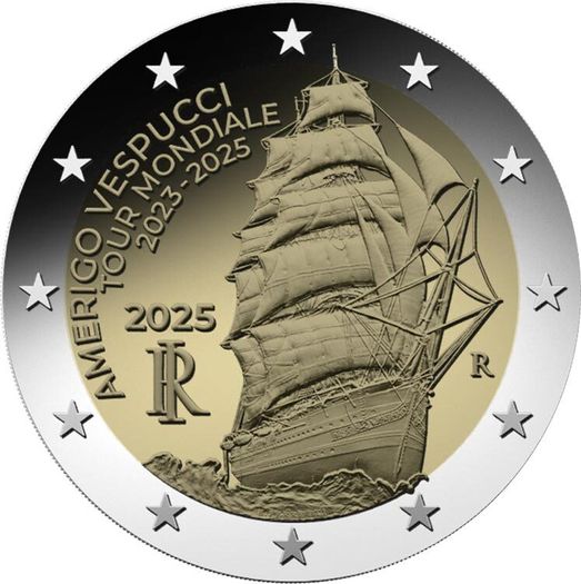 Italy 2 Euro Commemorative Coin 2025 - Amerigo Vespucci. Uncirculated.